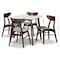 Baxton Studio Pearson Mid-Century Transitional Light Grey Fabric and Walnut Brown Finished Wood 5-PC Dining Set 178-10812-11082-Zoro - alternate 3